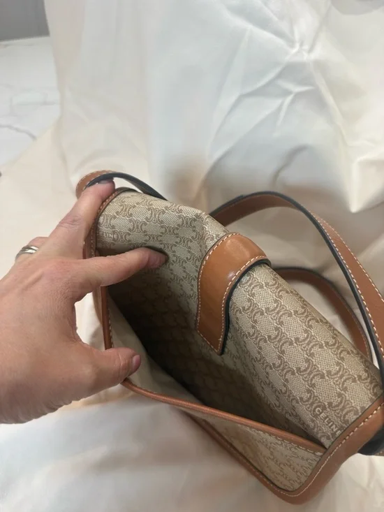 Celine Tan Brown Vintage Macadam PVC and leather shoulder bag - Picture 11 of 11